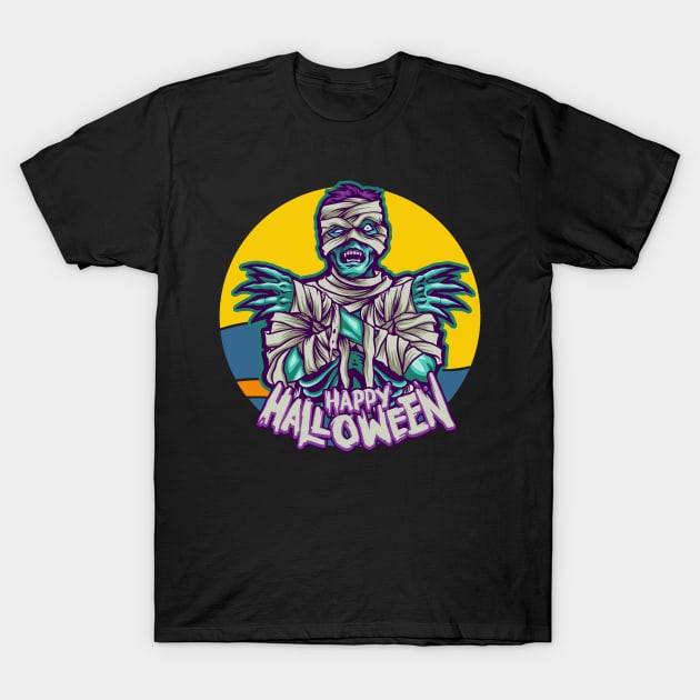 Zombie Mummy Happy Halloween T-Shirt by divinoro trendy boutique